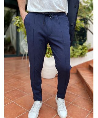 Panta tuta blu con coulisse - Paul Miranda - Pantaloni uomo comodi, estivi - Gogolfun.it