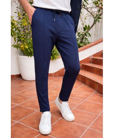 Panta tuta blu con coulisse - Paul Miranda - Pantaloni uomo comodi, estivi - Gogolfun.it