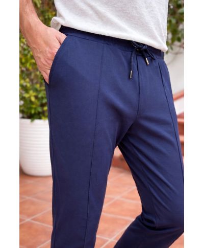 Panta tuta blu con coulisse - Paul Miranda - Pantaloni uomo comodi, estivi - Gogolfun.it