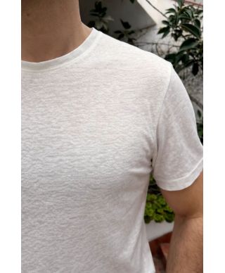 T-shirt uomo beige, 100% Lino - Paul Miranda - Abbigliamento uomo online - Gogolfun.it