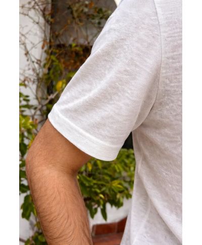 T-shirt uomo beige, 100% Lino - Paul Miranda