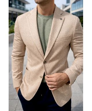 Giacca uomo beige tessuto lavorato - Paul Miranda