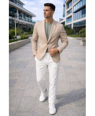 Giacca uomo beige tessuto lavorato - Paul Miranda - Giacche estive, particolari - Gogolfun.it