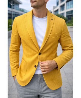 Giacca uomo senape misto lino - Managua - Paul Miranda - Gogolfun.it