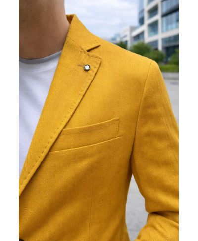 Giacca uomo senape misto lino - Managua - Paul Miranda - Gogolfun.it