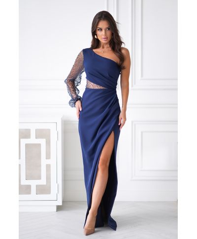 Vestito monospalla blu - Mimi