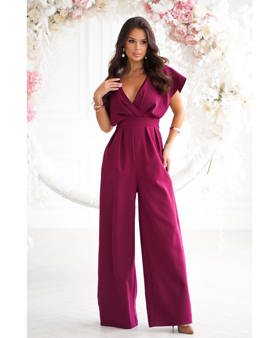 Tuta donna bordeaux con pantaloni a palazzo - Kil