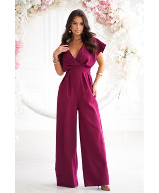 Tuta donna bordeaux con pantaloni a palazzo - Kil