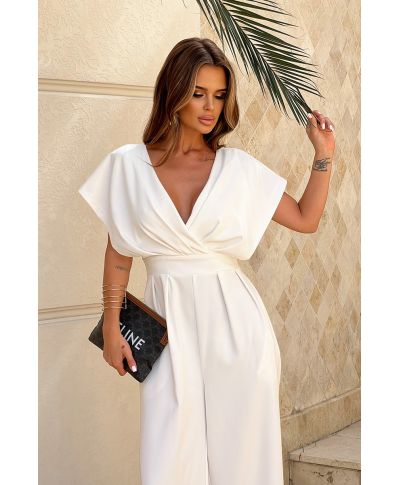 Tuta elegante - Ecrù - Pantaloni palazzo