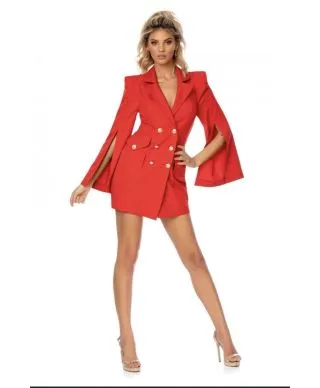 Vestito blazer, rosso - Elegante