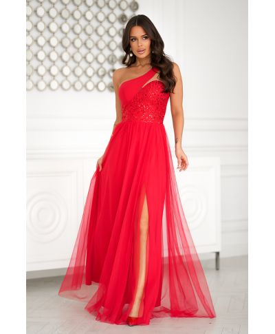 Vestito da Cerimonia Donna Rosso Elegante - Nia
