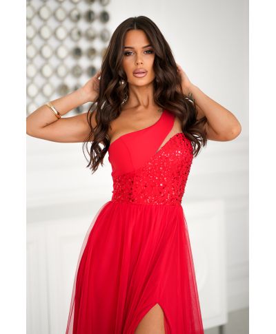 Vestito da Cerimonia Donna Rosso Elegante - Nia