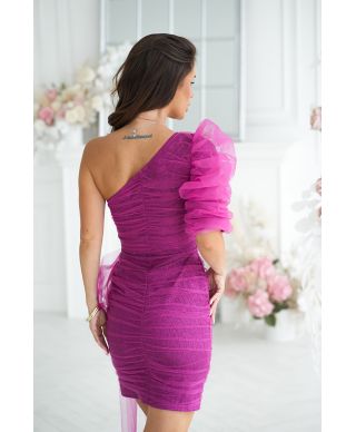 Tubino corto mono spalla - Fuxia - Lilia