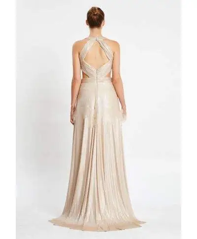 Vestito da cerimonia lungo, oro - Schiena scoperta - Abiti eleganti - Gogolfun.it