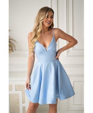 Abito azzurro - Allacciatura corsetto - Eleganza femminile - Sofia
