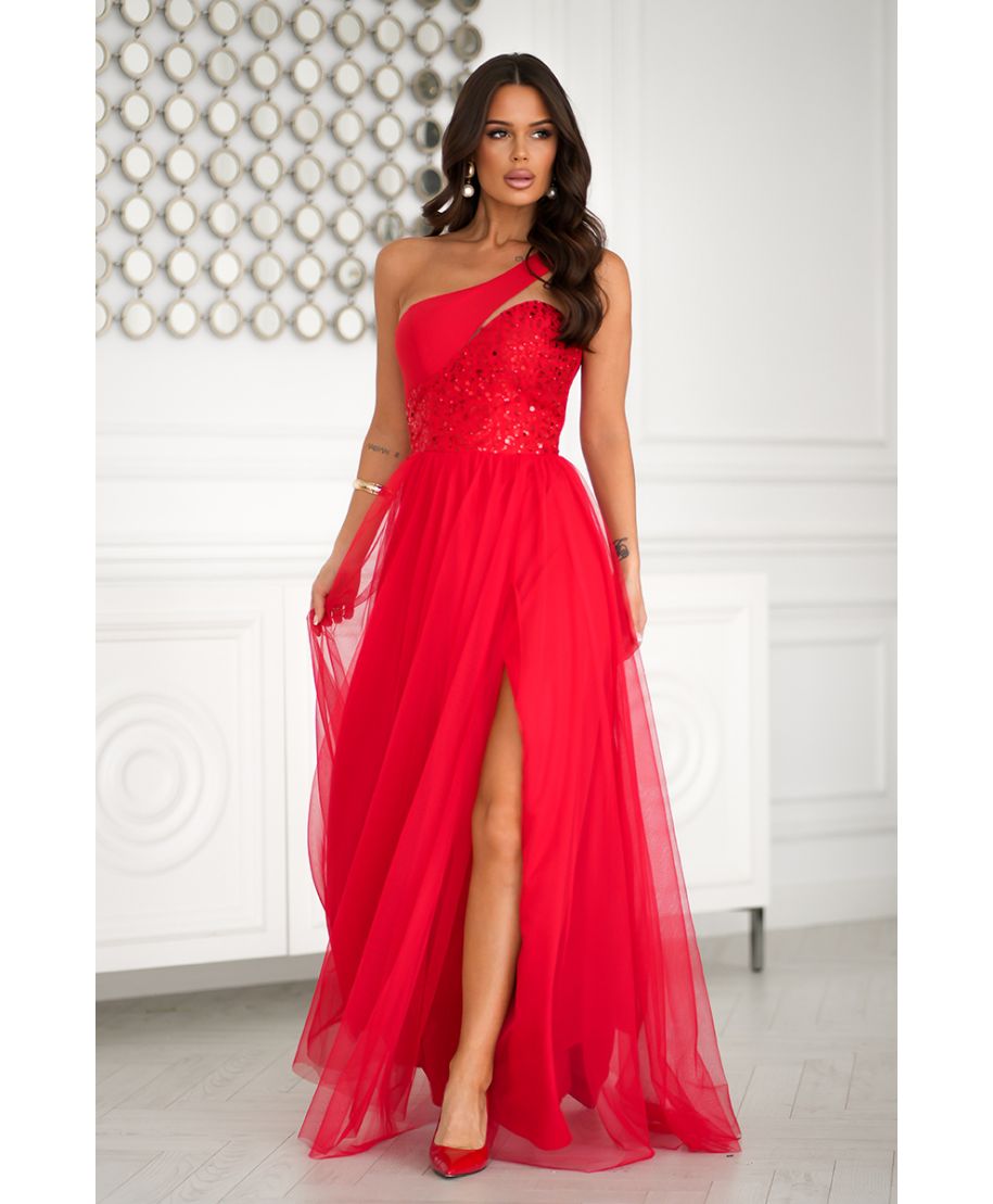 Vestito da Cerimonia Donna Rosso Elegante - Nia