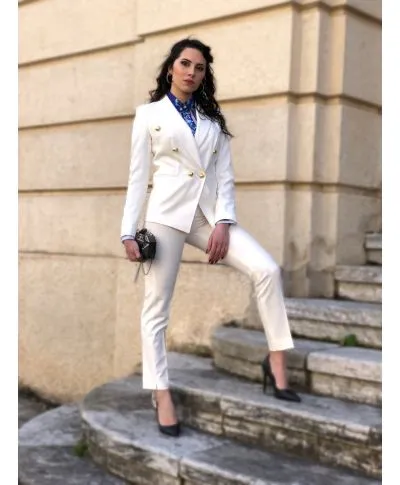 Tailleur bianco, giovanile - Con Pantaloni