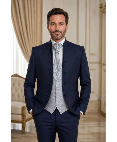 Abito Sposo Blu elettrico, gilet particolare - Ruggiero - Gogolfun.it