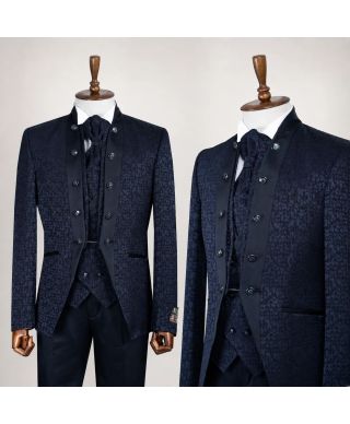 Abito da sposo collo coreano blu - Venice - Abiti e smoking sposo - Gogolfun.it