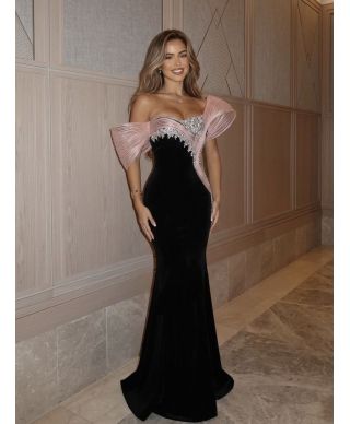 Abito da cerimonia nero e rouge rosa - Delizia - Abiti mamma della sposa - Gogolfun.it