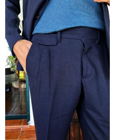 Abito uomo blu in misto Lino - Poirot - Paul Miranda  - Abiti uomo estivi - Gogolfun.it