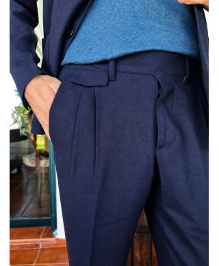 Abito uomo blu in misto Lino - Poirot - Paul Miranda