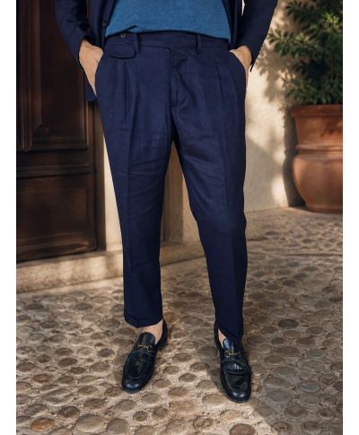 Abito uomo blu in misto Lino - Poirot - Paul Miranda  - Abiti uomo estivi - Gogolfun.it