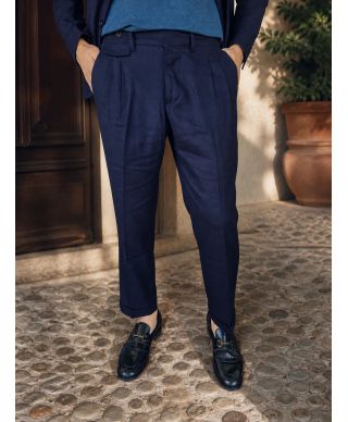 Abito uomo blu in misto Lino - Poirot - Paul Miranda