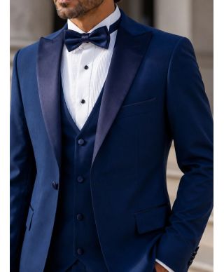 Smoking blu cobalto con gilet - Pascal - Abiti e smoking sposo, diciottesimo, invitato - Gogolfun.it
