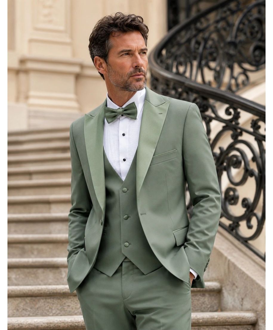Smoking uomo verde salvia - Pascal - Abiti e smoking uomo online - Gogolfun.it