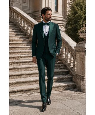 Smoking uomo con gilet, verde - Pascal - Matrimoni e diciottesimi - Gogolfun.it