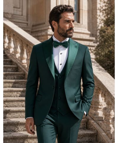 Smoking uomo con gilet, verde - Pascal - Matrimoni e diciottesimi - Gogolfun.it