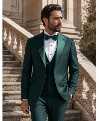 Smoking uomo con gilet, verde - Pascal - Matrimoni e diciottesimi - Gogolfun.it