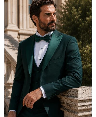 Smoking uomo con gilet, verde - Pascal - Matrimoni e diciottesimi - Gogolfun.it