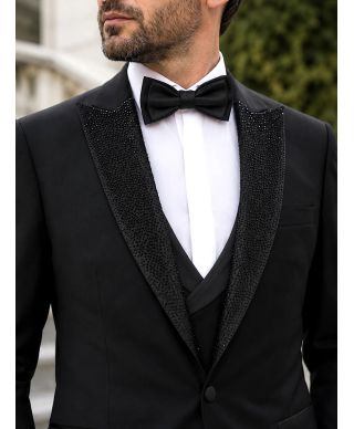 Smoking nero con rever in strass neri - Cremona - Diciottesimo compleanno - Gogolfun.it