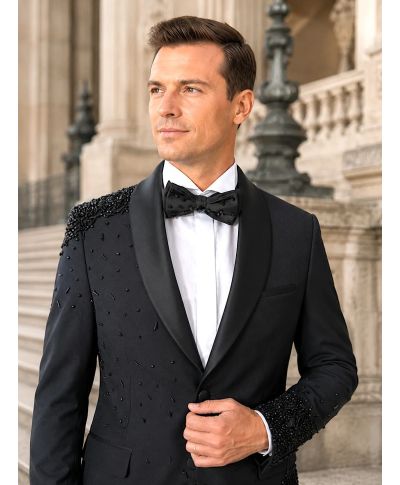 Smoking Uomo nero luxury - San Diego - Diciottesimi e matrimoni - Gogolfun.it