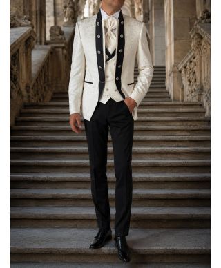 Abito sposo bianco con gilet - Simon