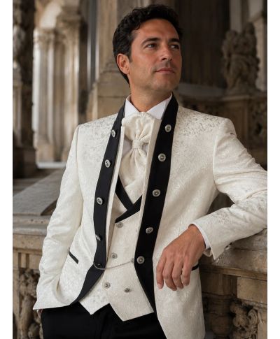 Abito sposo bianco con gilet - Simon - Abiti da sposo economici - Gogolfun.it