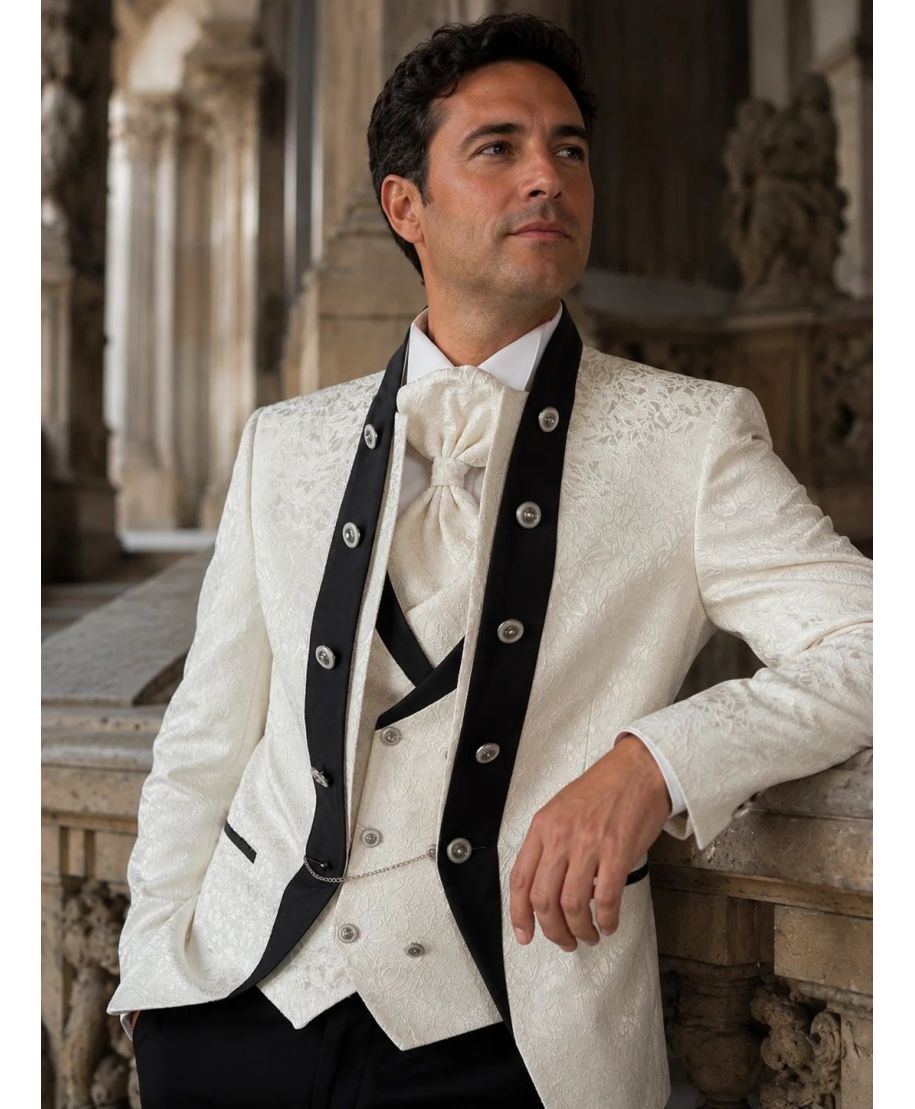 Abito sposo bianco con gilet - Simon - Abiti da sposo economici - Gogolfun.it