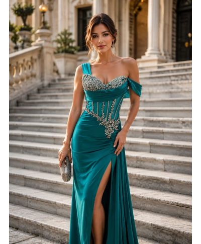 Abito a sirena corpetto gioiello - Ninfa - Abiti da cerimonia online - Gogolfun.it
