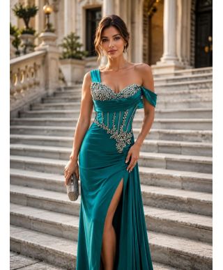 Abito a sirena corpetto gioiello - Ninfa - Abiti da cerimonia online - Gogolfun.it