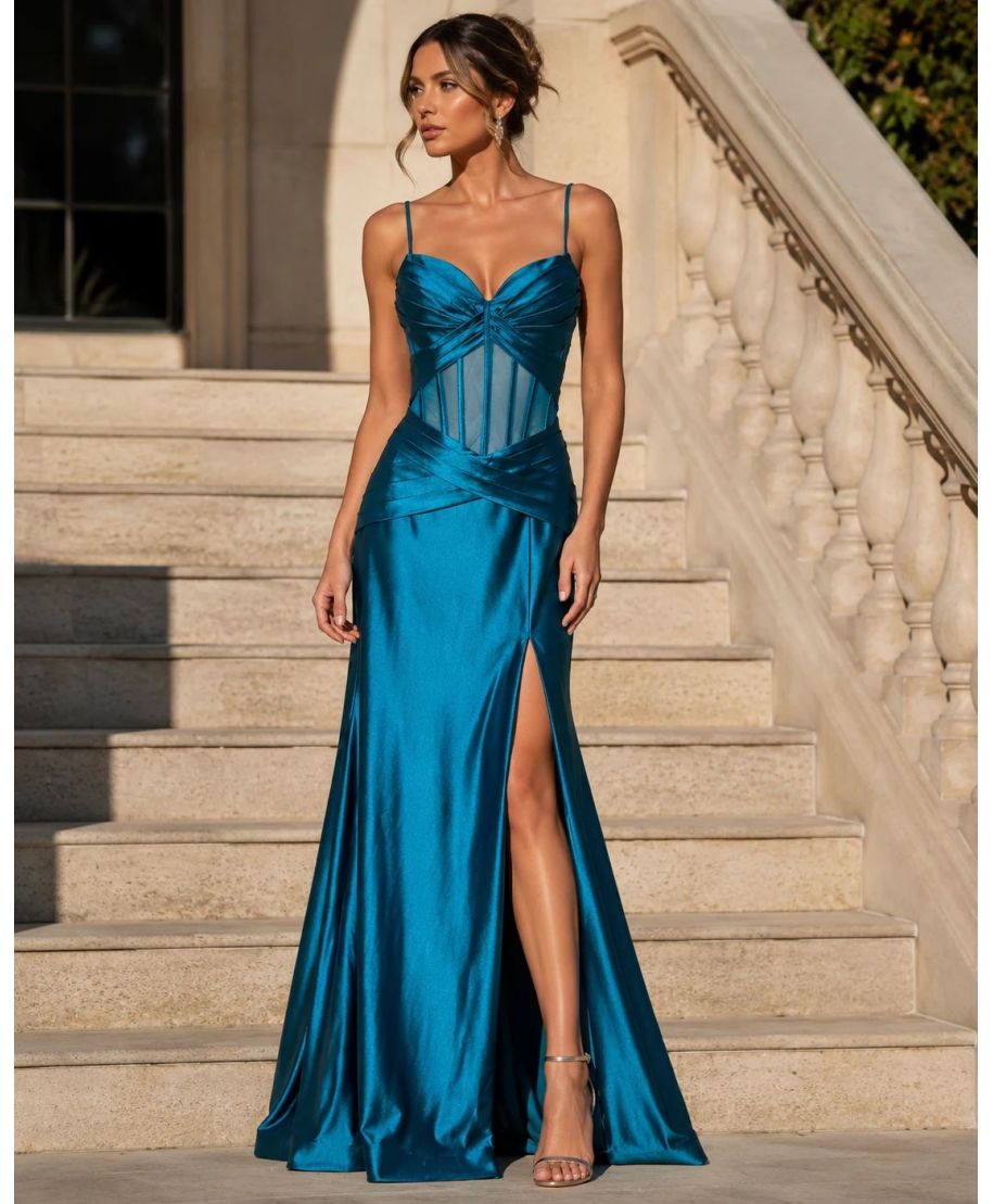 Abito a sirena verde  - Cuba - Abiti da cerimonia donna online - Gogolfun.it