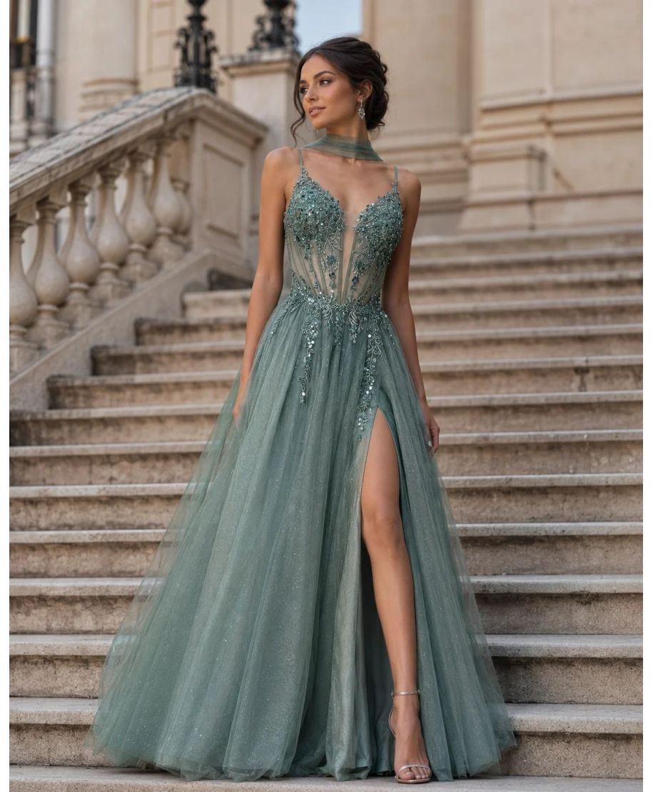 Abito da cerimonia in tulle con corpetto lavorato - Deosia - Abiti diciottesimo e matrimonio - Gogolfun.it