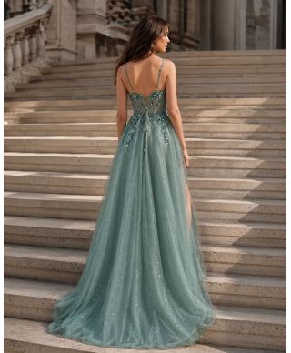 Abito da cerimonia in tulle con corpetto lavorato - Deosia - Abiti diciottesimo e matrimonio - Gogolfun.it