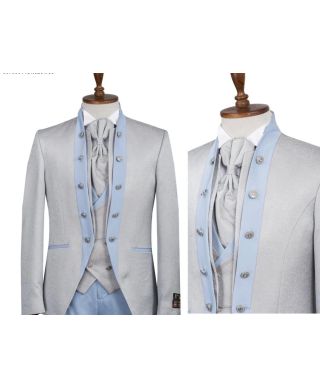 Abito sposo azzurro chiaro con gilet - Roberto - Abiti sposo online - Gogolfun.it