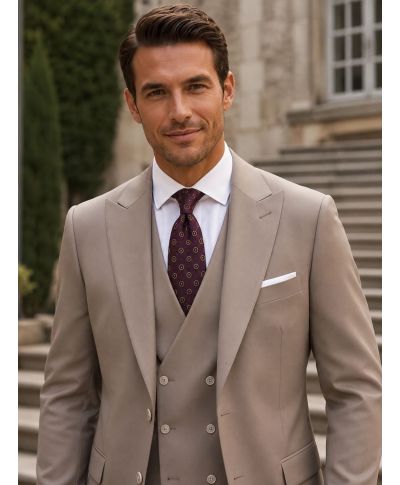 Abito uomo beige con gilet - Guglielmo - Abiti uomo giovanili online - Gogolfun.it