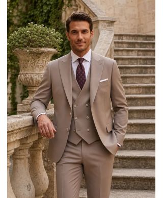 Abito uomo beige con gilet - Guglielmo - Abiti uomo giovanili online - Gogolfun.it