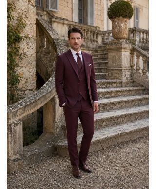 Abito uomo bordeaux con gilet - Gulielmo - Abiti uomo da cerimonia giovanili - Gogolfun.it