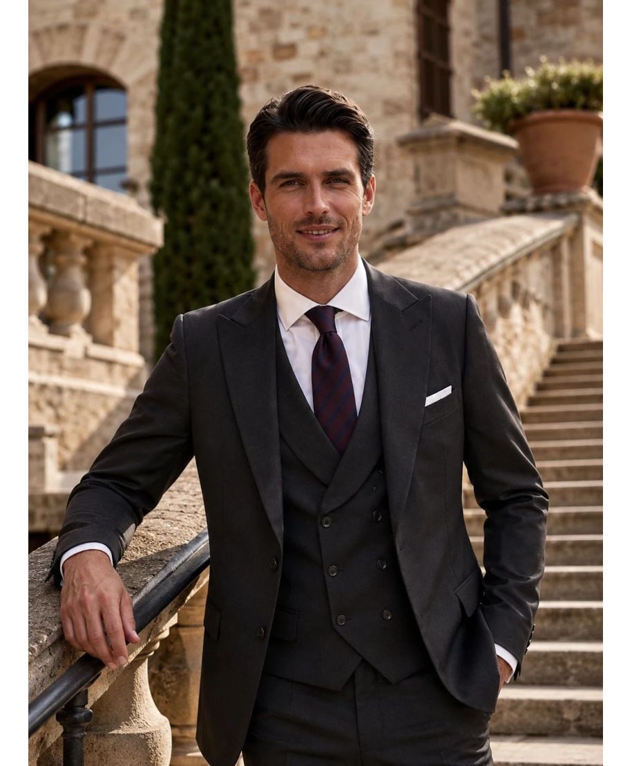Abito uomo nero con gilet - Herbert - Abiti uomo da cerimonia giovanili - Gogolfun.it