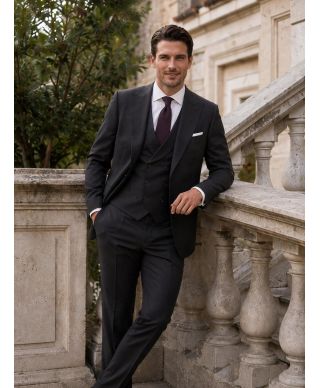 Abito uomo nero con gilet - Herbert